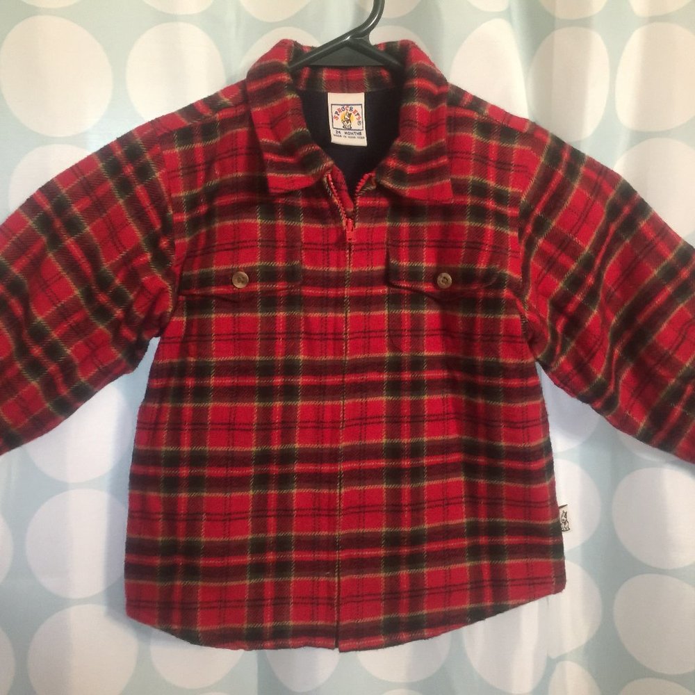 Childs Flannel Winter Jacket Size - up to 24 months